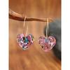 1 Pair New Valentine's Heart-Shaped Acrylic Earrings, Candy Color Heart Pendant Earrings, Valentine's Gift Valentines