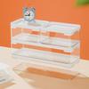 Transparent Acrylic Badge Card Storage Box with Dustproof Square Protection and Display Stand