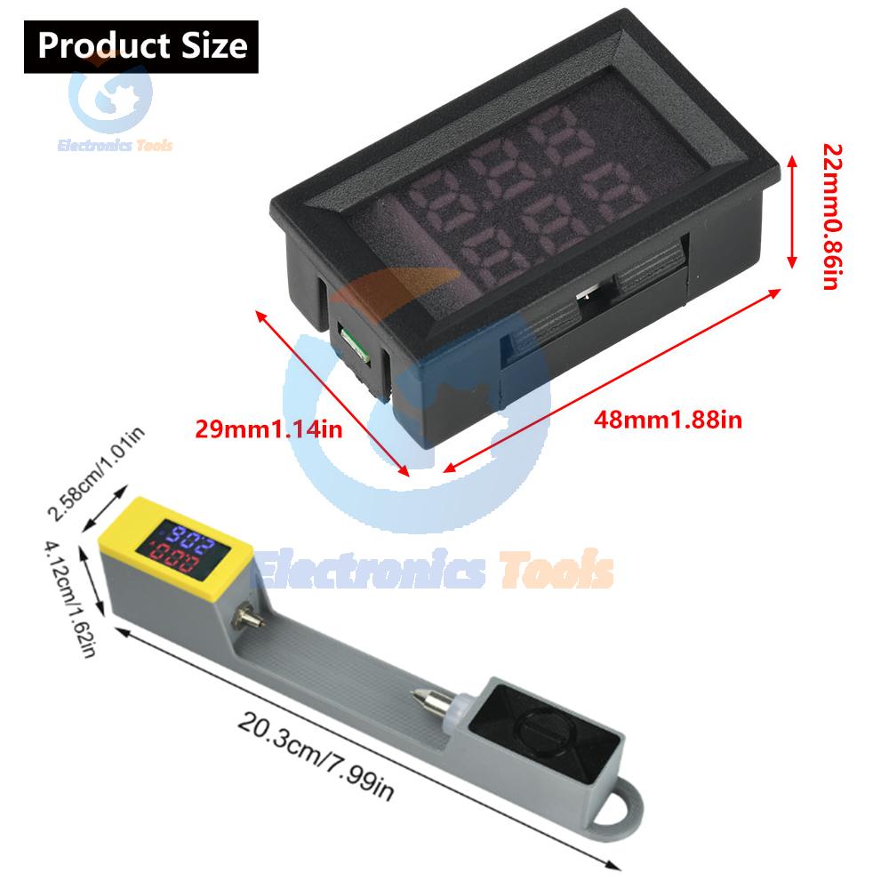 Battery Resistance Tester DC 4-12V VR452 Double Digital Display Accurate Voltage Internal Resistance Meter Red Blue Display