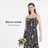 GOELIA Camellia Print Spaghetti Strap Maxi Dress