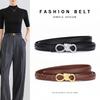 Women's Leather Belt with Rope Knot, H Buckle, Thin Waistband - 2026 Fashionable Accessory