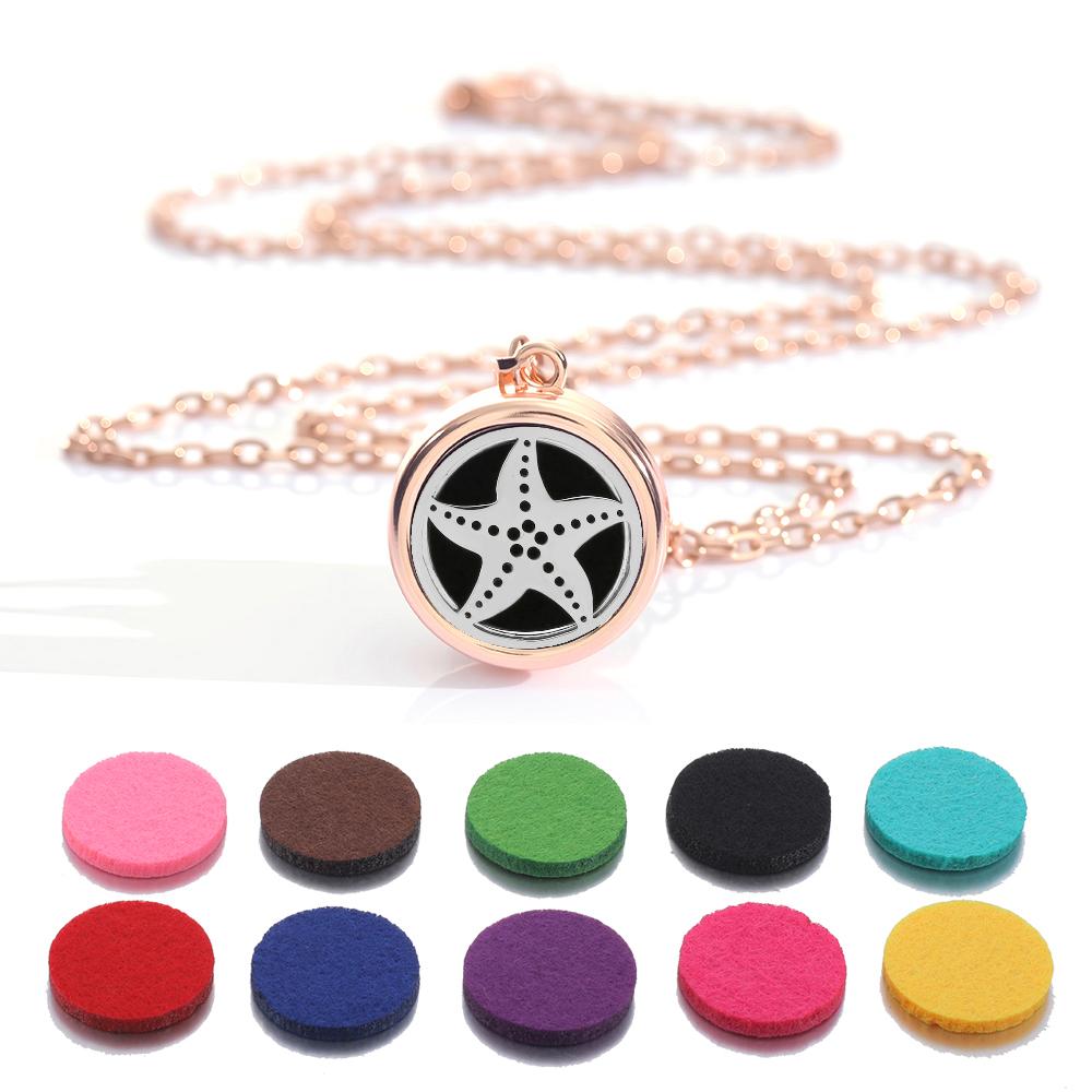 New rose gold Tree Of Life Aromatherapy Perfume Locket Fashion Essential Oil Diffuser Necklace For Women Pendant Jewelry Gift