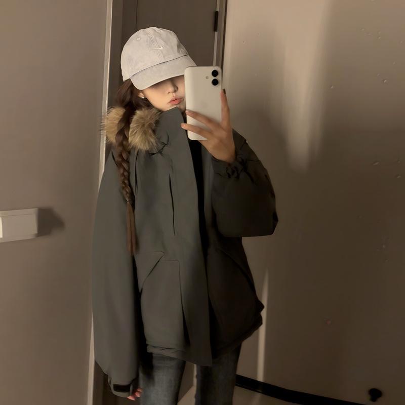 Tooling wind Parker cotton clothes winter new warm thickened detachable loose cotton clothes jacket