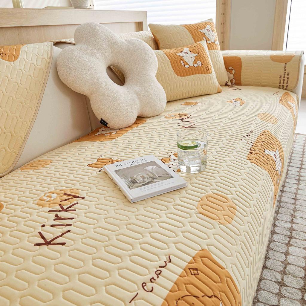 Latex Sofa Cushion Mat Sofa Cushion Summer Ice Silk Sofa Cover New Non-Slip Cover Towel Dirt-Resistant