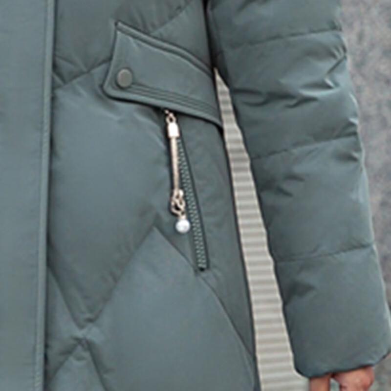 XueZhongFei Women's Long Down Jacket with Detachable Fox Fur Collar