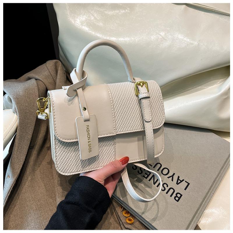 Nowa przenośna mała kwadratowa torebka w kontrastowym kolorze damska Sen Meng modna tekstura torebka na ramię spersonalizowana torebka kurierska do dojazdów do pracy