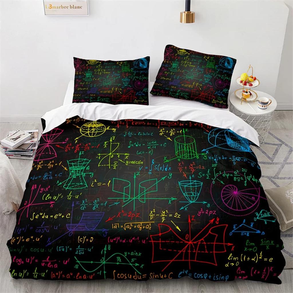Mathematical Formulas Math Equations Soft Duvet Cover Suitable for Children Young Boys plus Young Girls Who Love Mathematics Scholars Comfortable