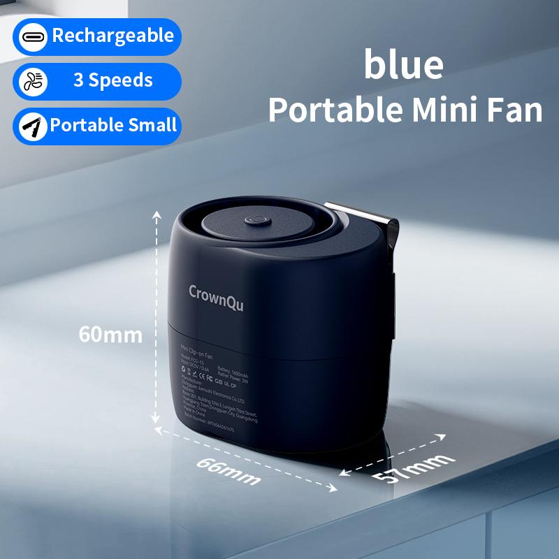 

Portable Waist Clip Fan Rechargeable 360° Adjustable Turbocharged Neck 3 Speed Strong Wind for Outdoor Sports Courier Working