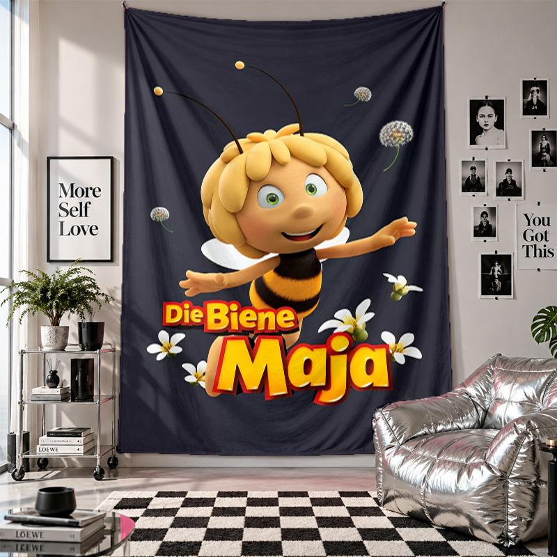 Wall TapestryDie Biene Maja Art Hanging Cloth Decorative Background Cover for Room Decoration