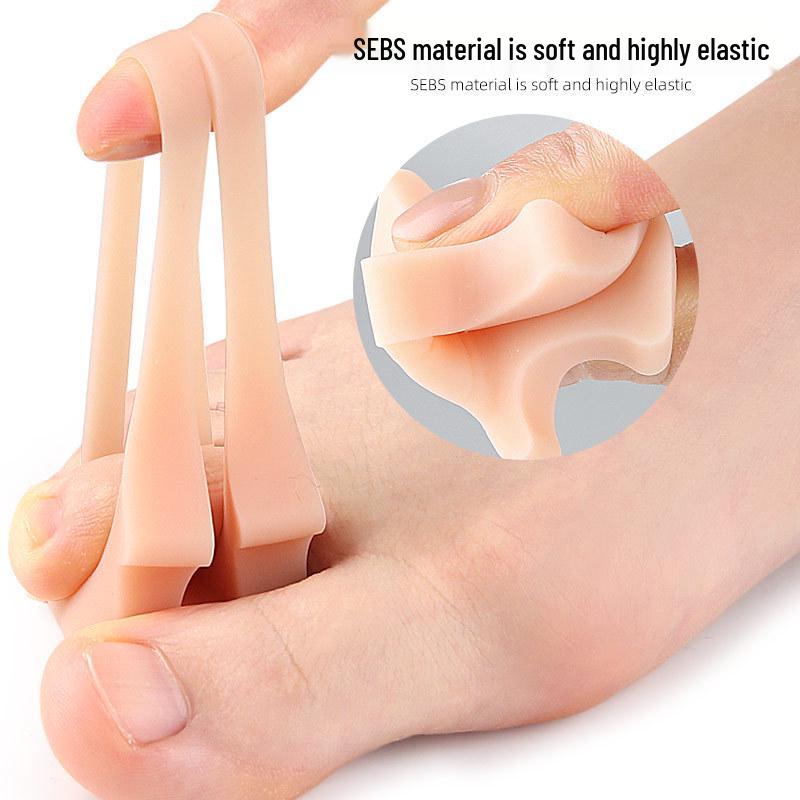 Double Ring Toe Separator & Straightener - SEBS Cuttable Toe Sleeve for Bunions and Overlapping Toes