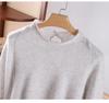 Women's Pure Cashmere Batwing Sleeve Pullover with Rolled Hem and Half-High Neck - Autumn & Winter Style