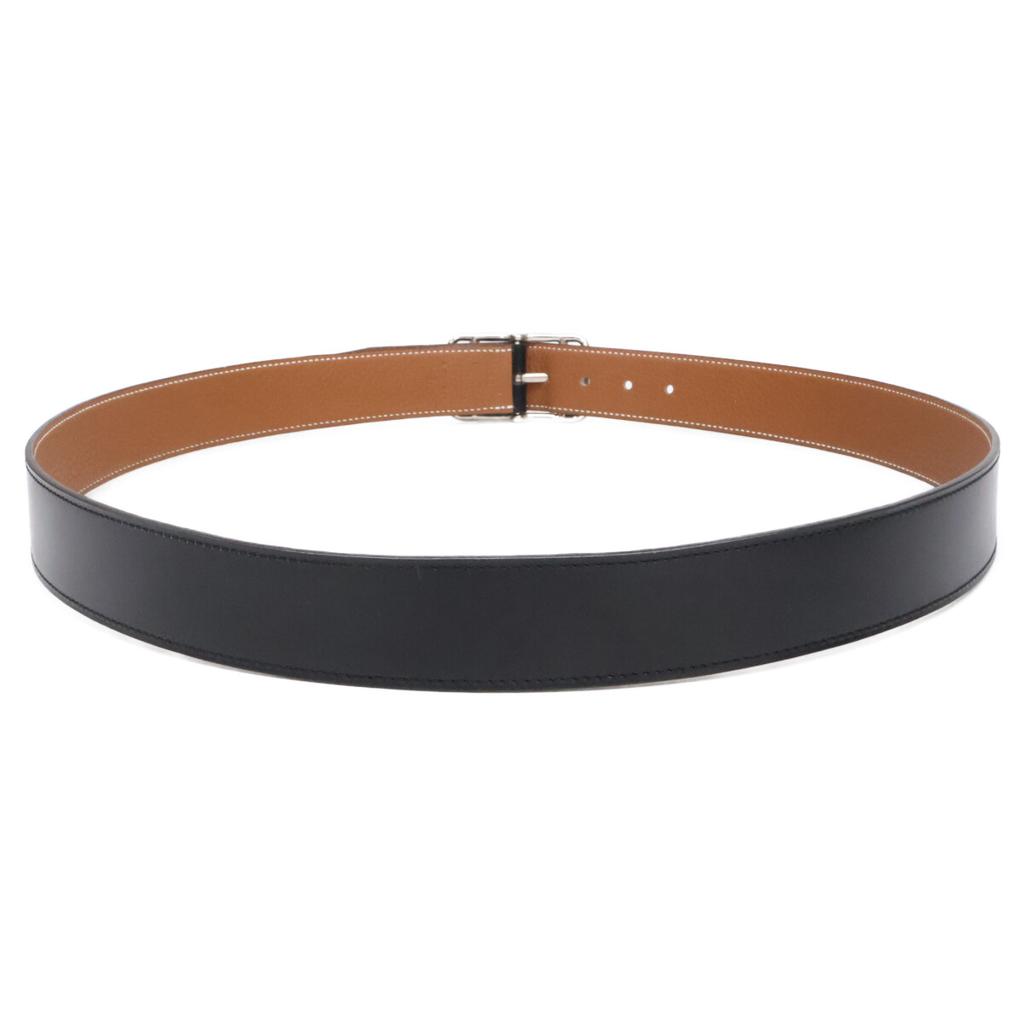 HERMES Cape Cod 32 SVHardware A-stamp Box Calf/Veau Togo Reversible belt 95 Noir / GoldUsed