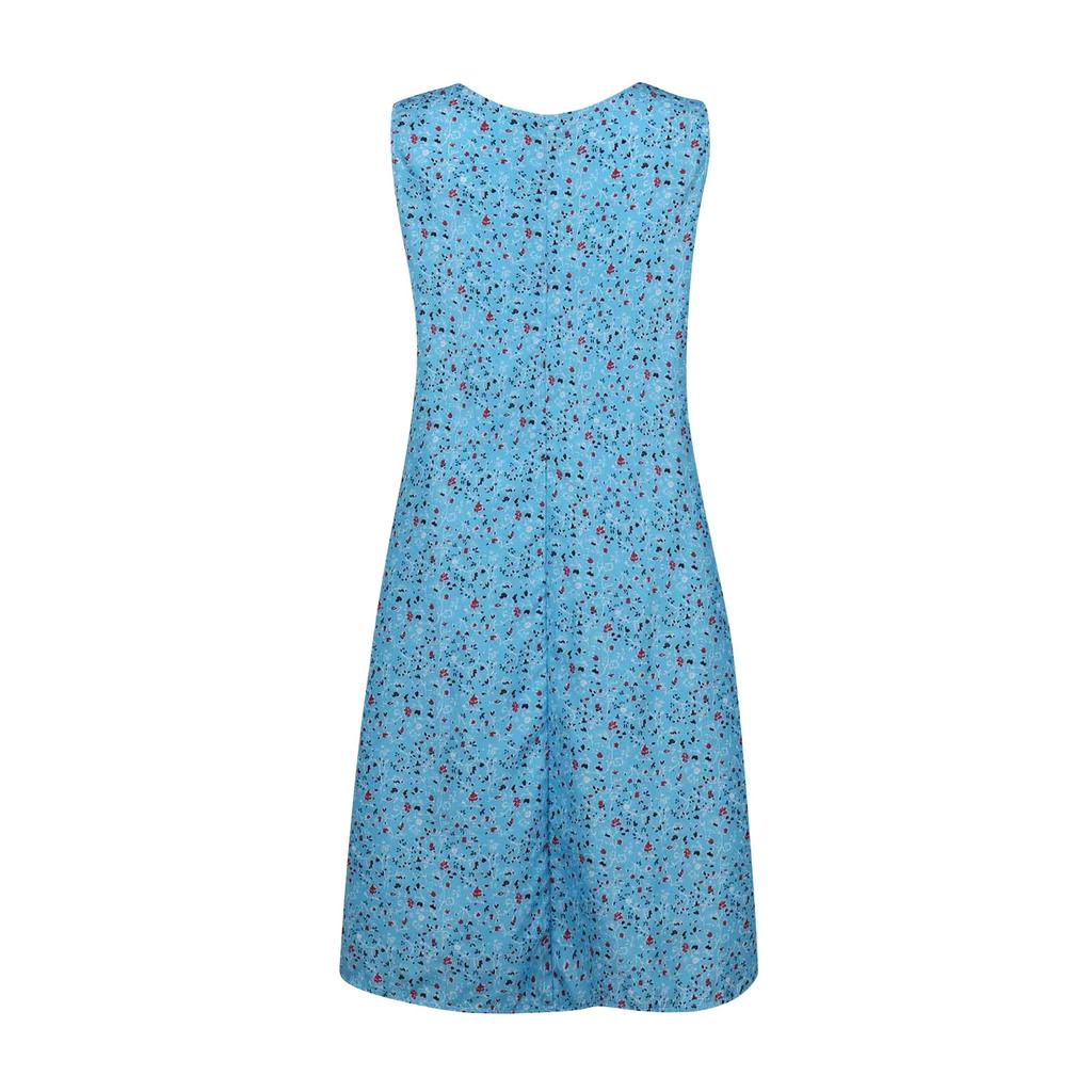 Dámská móda Ležérní potisk bez rukávů velké plážové šaty letní