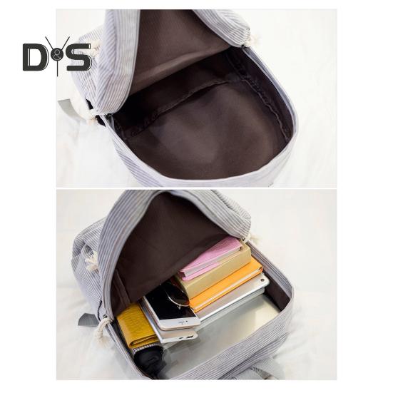 Solid Color Corduroy Backpack Anti-theft Training Knapsack with Adjustable Straps Large Capacity Unisex Schoolbag for Travel Camping Work Gym