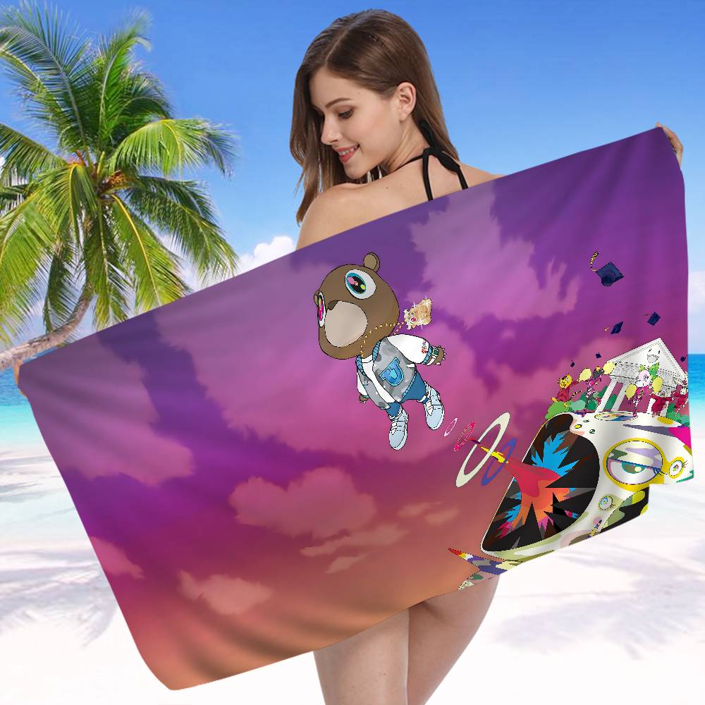 Hot Singer K-Kanye W-West Microfiber Printed Beach Towel Mountain Climbing Yoga Beach Swimming Running Absorbent Soft Towel