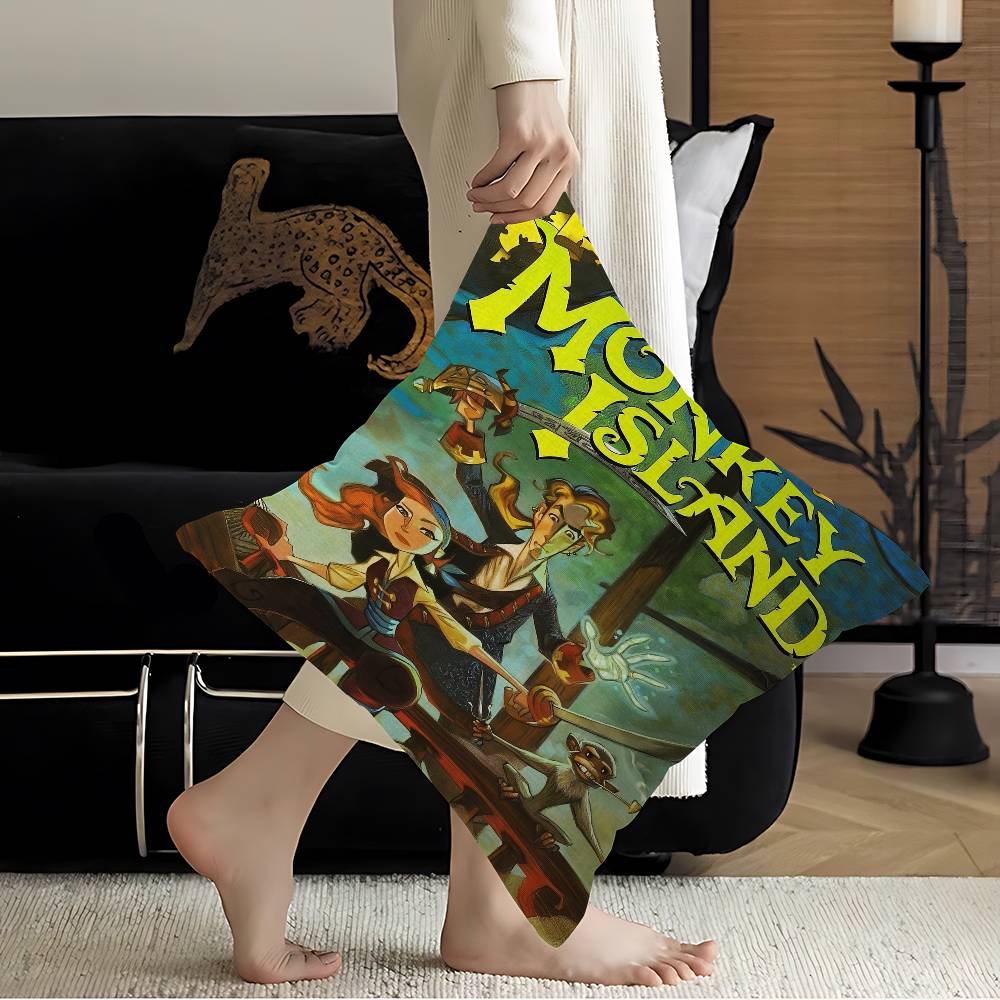Adventure Decryption Game Mmonkey Iisland Cushion Cover Car Throw Pillow Case For Sofa Car Christmas Gift Xcm Xcm