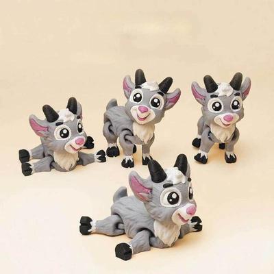 3D Printed Articulated Goat Figurine Realistic Design Movable Joints for Home Shelf Decor Gift for Farm Animal Enthusiasts