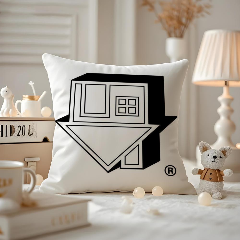 LOGO Design N-Neighborhood Cushion Cover Anti-dustmite Pillowcase Invisible Zipper Silky Short Plush Sofa Cushion Cover