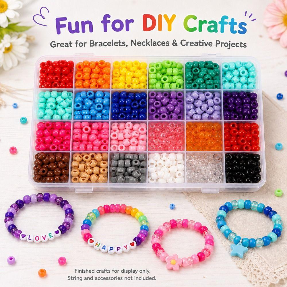 24 Colors Craft Beads 720PCS Bracelet Beads Versatile Large Hole Beads  Hair Braiding