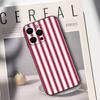 Burgundy White Stripe pattern Phone Case For iPhone 17,16,15,14,13,12,11 Plus,Pro Max,XS,Soft Black Cover