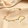 Minimalist Dangling Ball Charm Chain Bracelet 18K Gold Plated Stainless Steel Adjustable Size Daily Wear Jewelry for Female