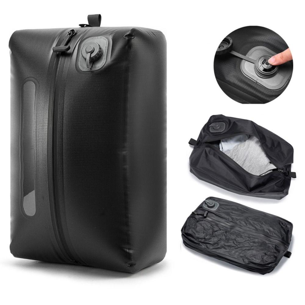 Air Pump Inside Automatic Vacuum Bag Reusable Luggage Vacuum Storage Bag Backpack