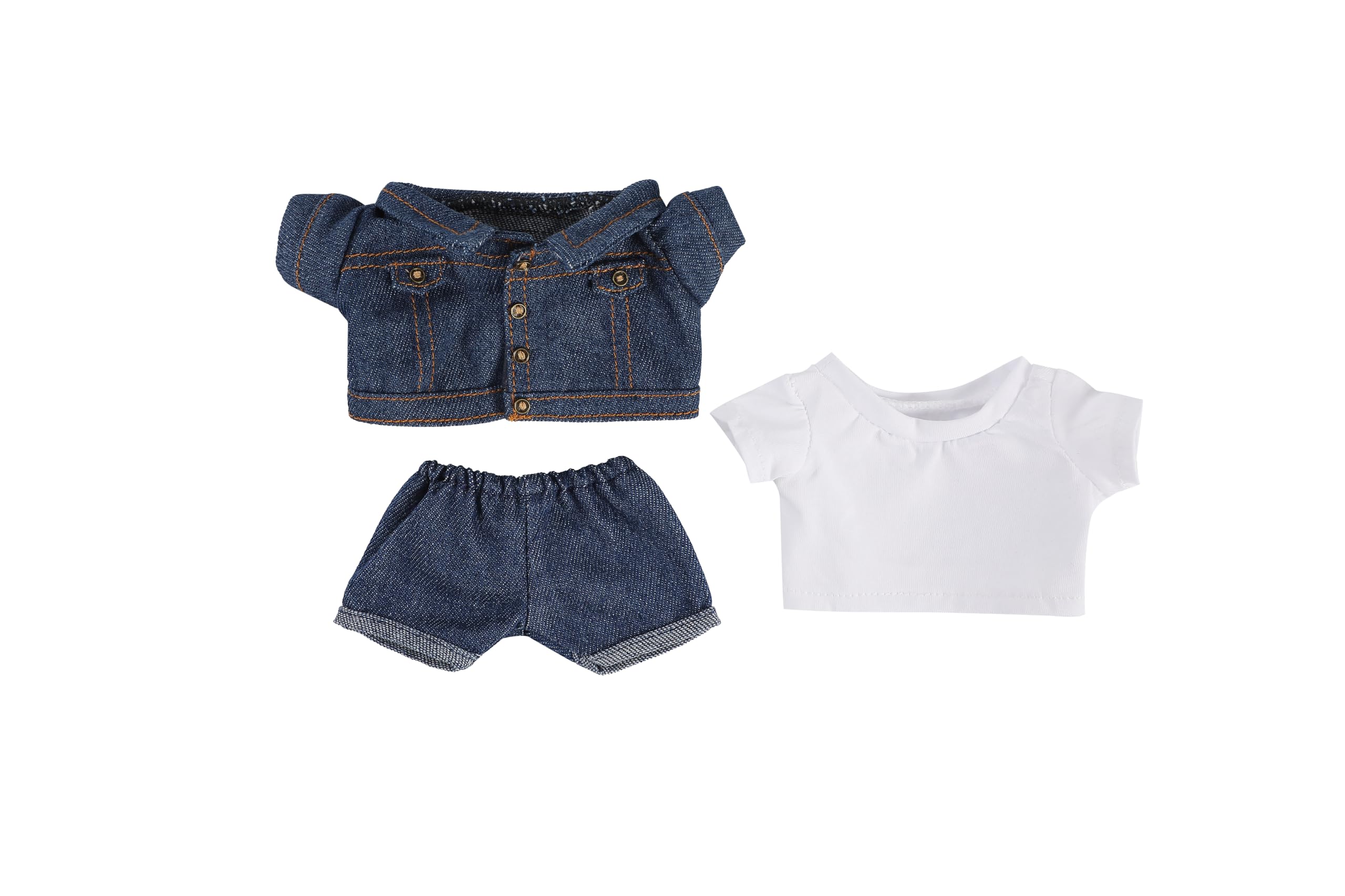 

AXLUCE Плюшевая одежда - 20-сантиметровая плюшевая кукла с джинсовой курткой, брюками и футболкой (военно-морской флот)