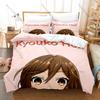 Japanese Kpop Horimiya Bedding Set 3Pcs Cartoon Character Printed Duvet Cover Set Bedroom Decor Gift For Fans