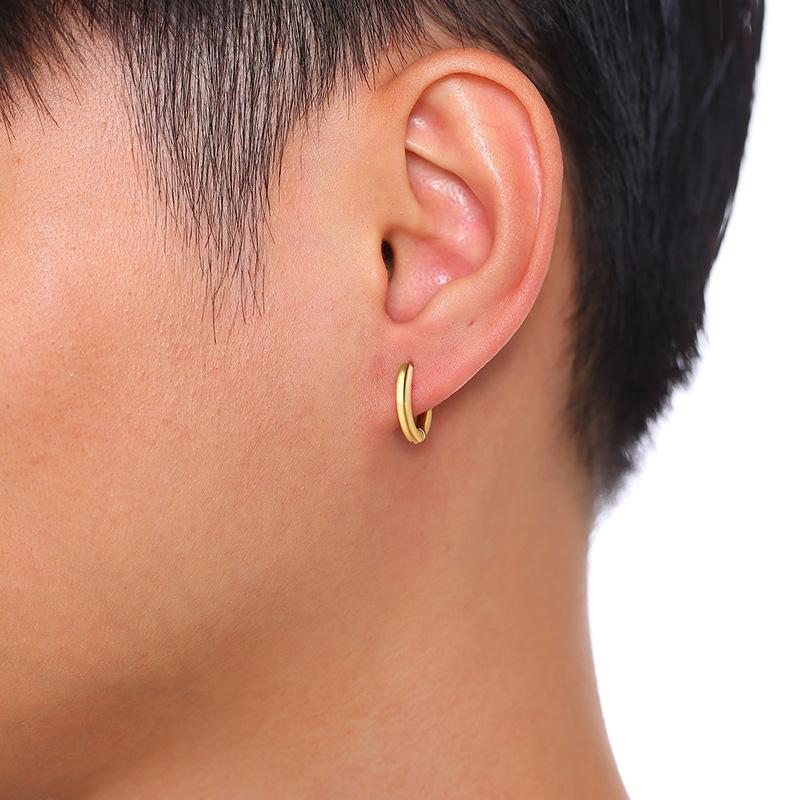 Vnox Simple Classic Hoop Earrings for Women Men Glossy Stainless Steel Small Huggie Earrings Unisex Casual Jewelry