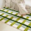 Long Carpet For Living Room Absorbent Easy Care Sofa Coffee Table Mat Minimalist Checkered Design Cooling And Insulating Plush Carpet For Home Use
