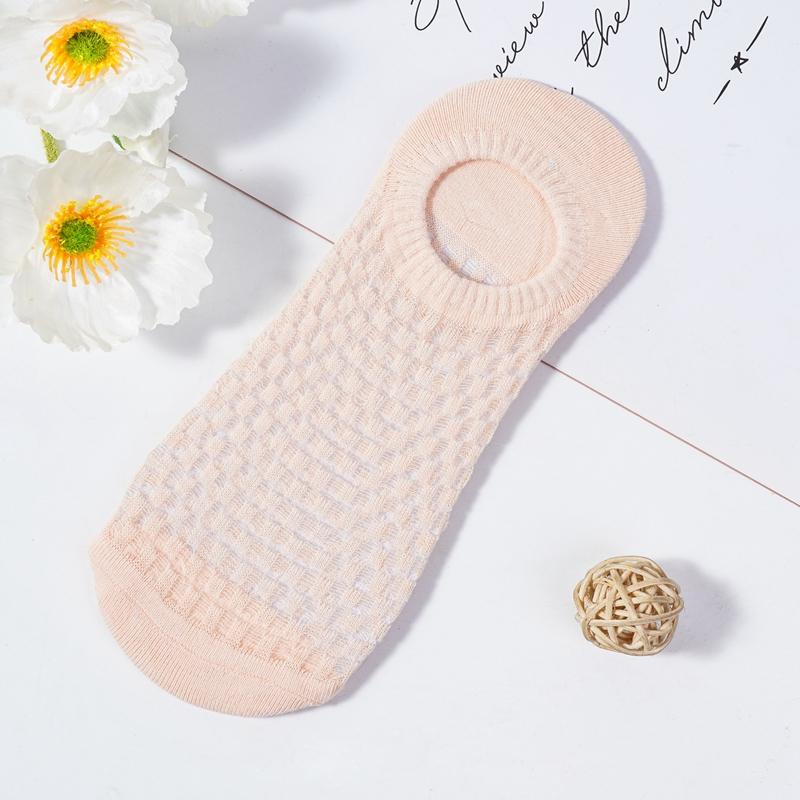 

Квадратні сітчасті шкарпетки-слідки для жінок літні тонкі дихаючі сітчасті з низькою посадкою для дівчаток дихаючі силіконові шкарпетки-слідки EUR36-39 рожевий