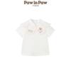 PawinPaw Girls' Cartoon Bear Petal Collar Mesh Short Sleeve T-Shirt
