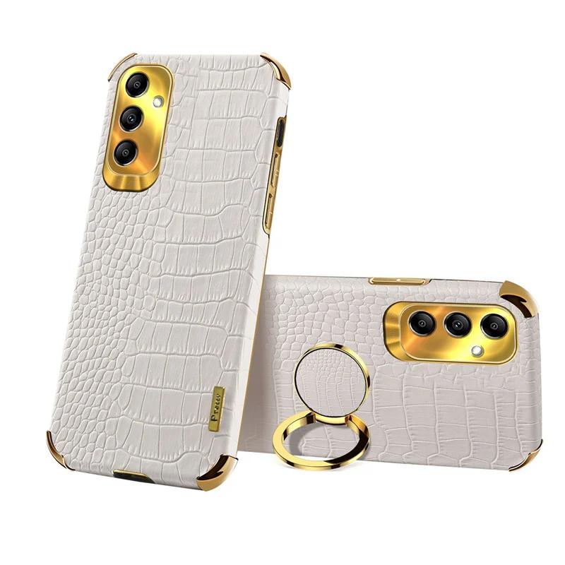 Crocodile Plating Case For Samsung Galaxy A56 A36 A26 A16 5G A06 A15 A25 A35 A55 A54 A24 A34 A14 Cover Ring Holder Coque