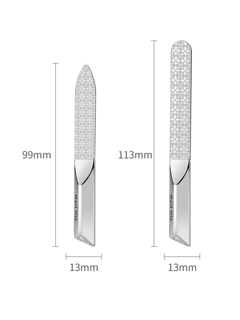 AioBos Nail Stainless Professional Nail File for Quick Nail Includes Storage Box File, Double-Sided Polisher, High-Quality Steel, Polishing, Unisex,