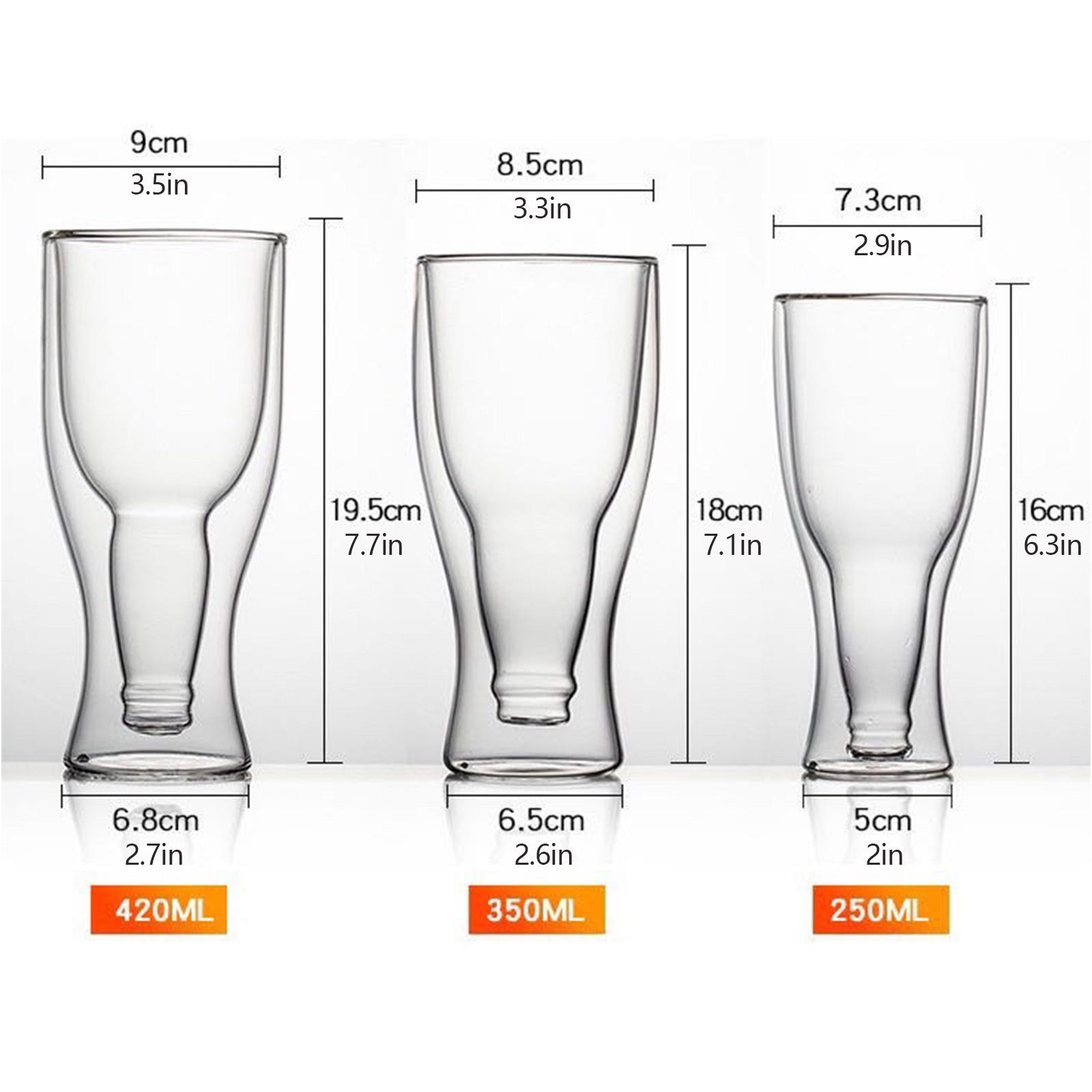 

Стеклянная пивная кружка перевернутые стаканы двухслойные прозрачные креативные чайные чашки бокалы для виски шампанского кофейные чашки водочные чашки 301-400ml