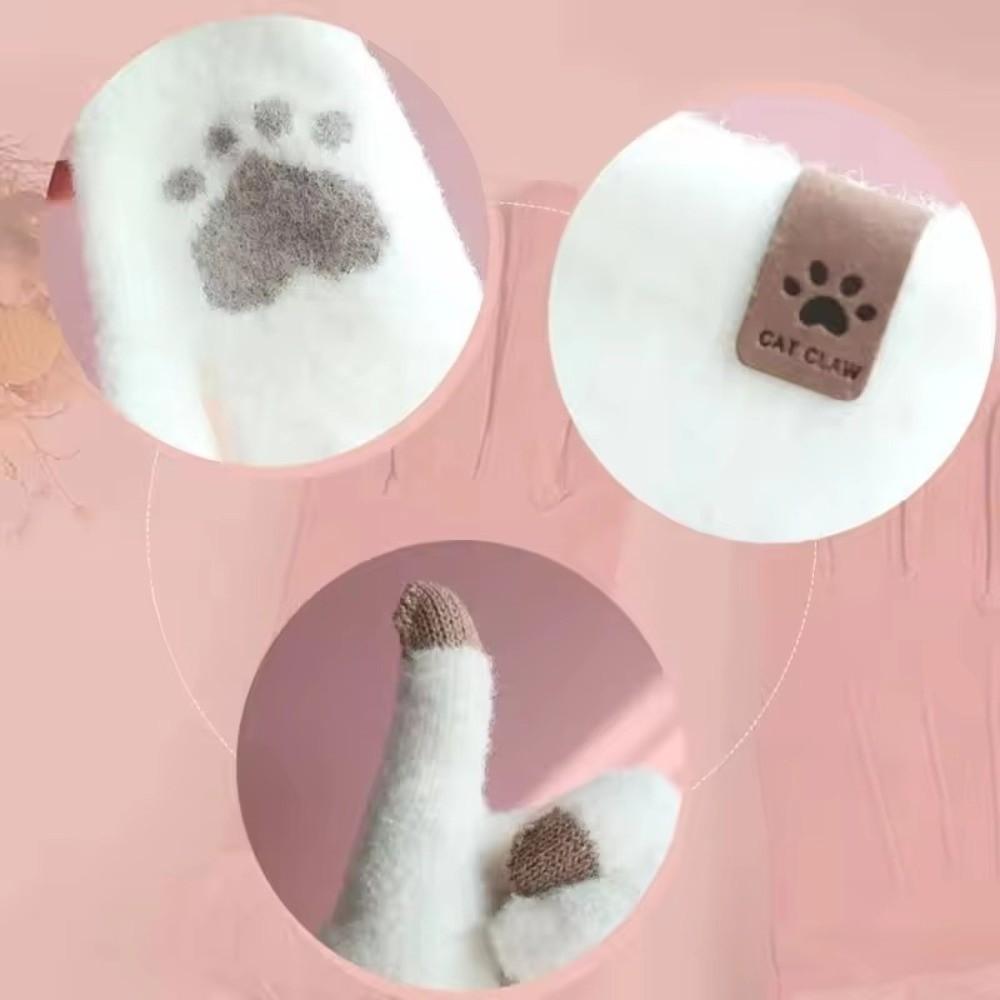 Fleece Lined Cat Paw Gloves Warm Winter Mittens New Touchscreen Gloves  Winter
