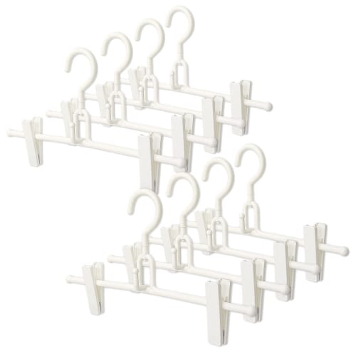 Kojima Magic-designed Clip Hangers [Shinko Hanger Official] Recommendations for Storage: Clip Hangers, Interlocking, Set of 8 | Pinch Hangers, Skirt H