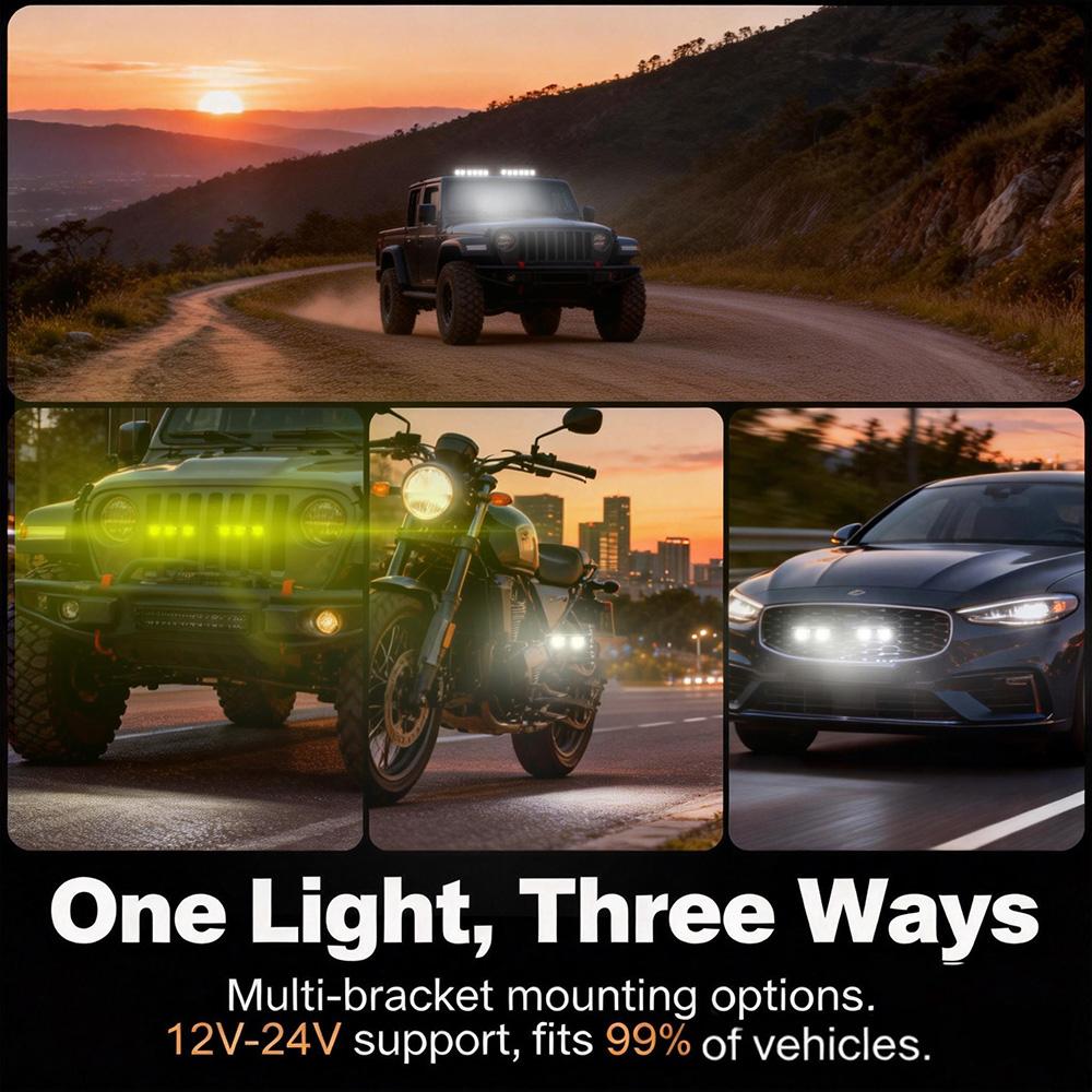 5D Lens High Low Beam LED Spotlights Grill Car Led Light Bar 12V-80V Auxiliary Fog Lights for Vehicles 4X4 Offroad Motorcycle
