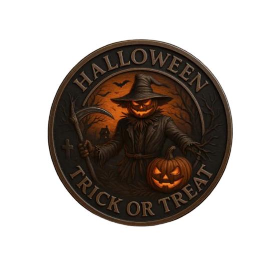 

Хэллоуин Монета Тыква Жнец Пугало Монета Жуткая Памятная Монета Вызов для Праздничного Декора Подарок для Коллекционеров Монет 1pc
