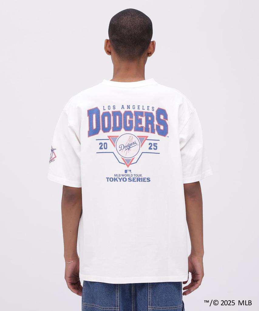 Avirex MLB TOKYO SERIES DODGERS T-SHIRT, Men's Short Sleeve T-Shirt, Size 2XL, Off-White, 033, 783-5134057