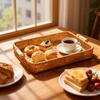Wicker Tray Rectangular Rattan Tray for Fruit, Food Storage & Decoration – Essential for Home, Kitchen, Restaurant