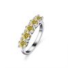 JAIWEN S925 Sterling Silver Rings Moissanite Gemstone Eternity Band Ring Moissanite Jewelry Women Wedding Promise Stackable Ring