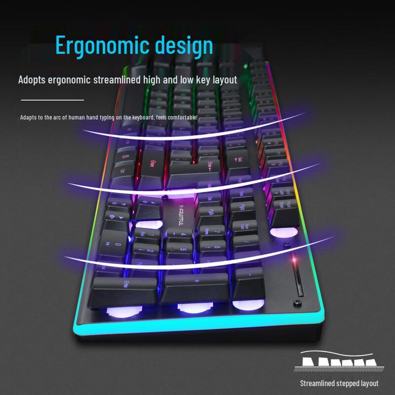 Y-FRUITFUL KM99 Wireless RGB Office Gaming Keyboard Mouse Combo