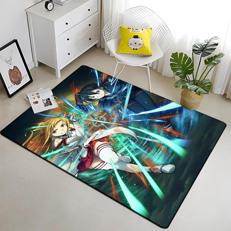 Hot Anime SAO Sword Art Online Modern House Living Room Floor Matte Bedroom Carpet Art Poster Mat Pattern Decorative Square Rug
