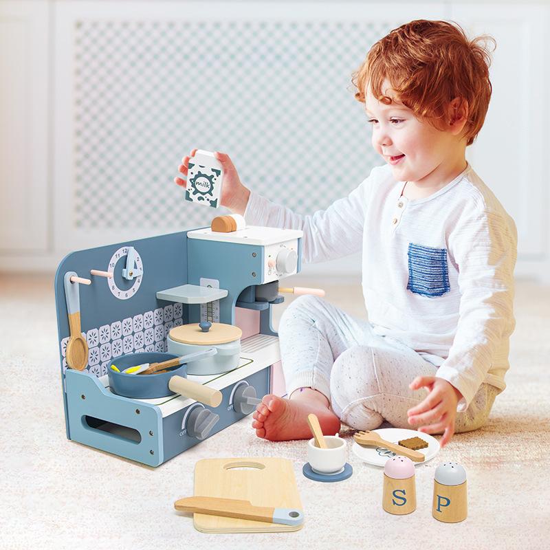 Wooden Children's Early Education Play House Multi-functional Stove Kitchen Game Role-playing Parent-child Interactive Educational Toy