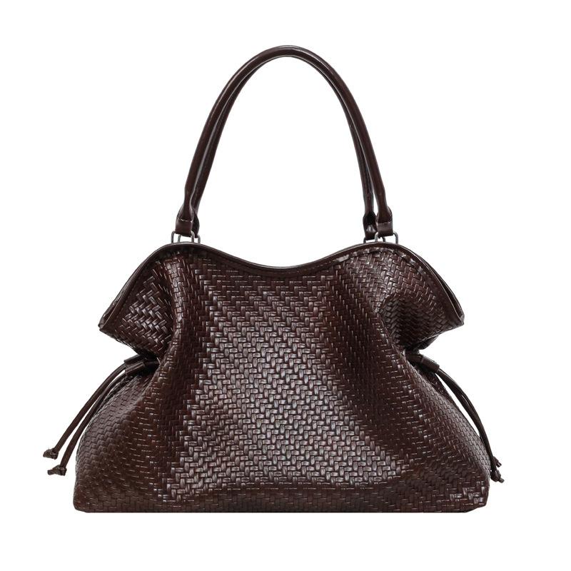 Large-capacity Woven Pattern Small Shoulder Bag, Trendy and Casual Tote Bag