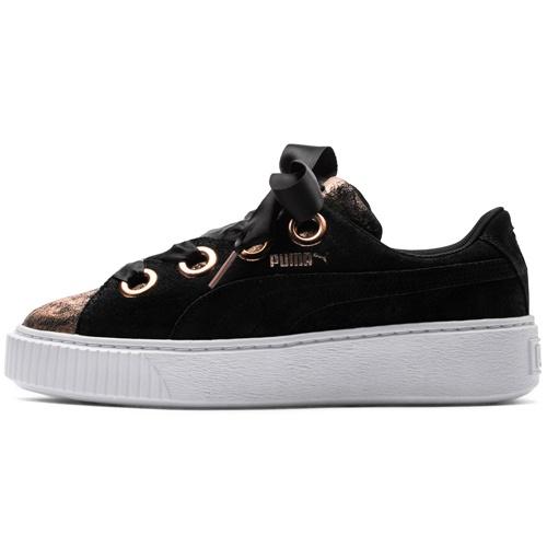 (WMNS) PUMA Platform Kiss Artica Black Gold Women s 366707-02 EU 37