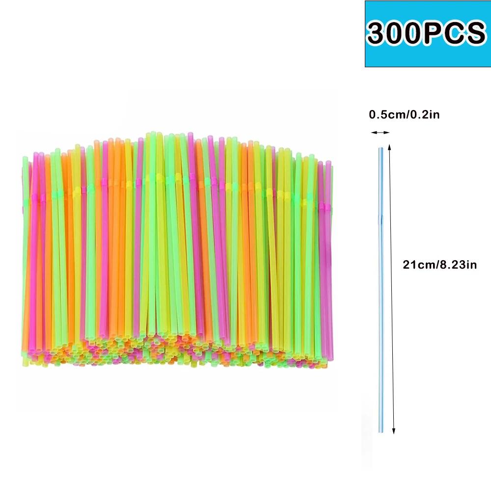 50-3000PCS Black&Colorful Drinking Straws Party Rietjes Kunststof Beverage Straw Milk Tea Kitchen Accessory Wholesale