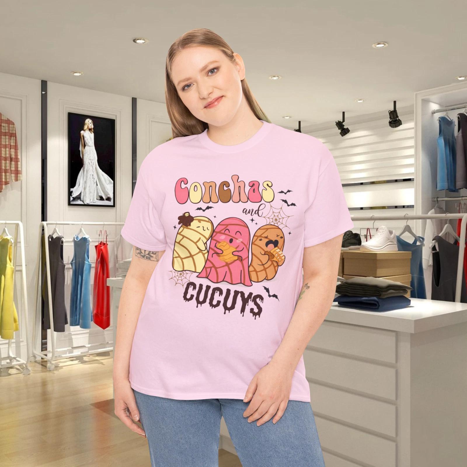 Conchas and Cucuys T- Shirt, Spooky Conchas Shirts, Mexican Ghost Shirts XL