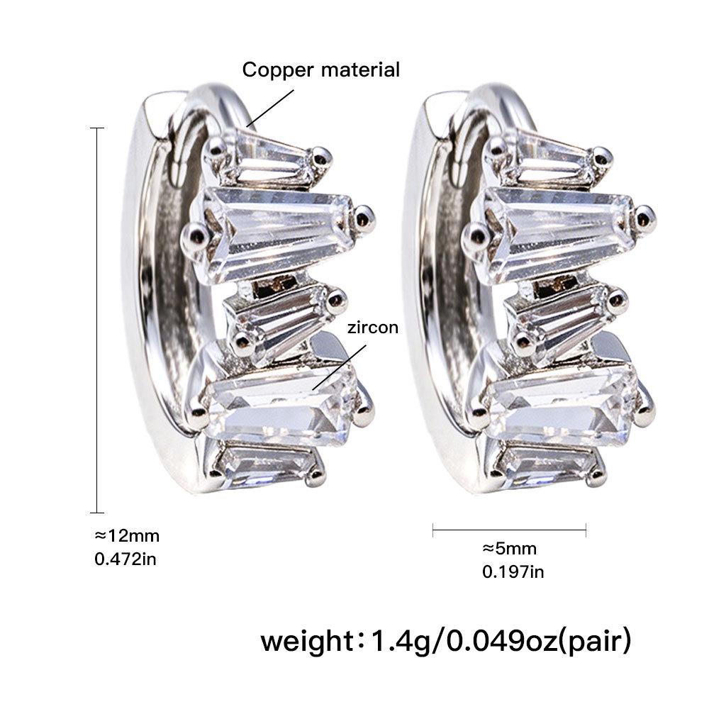 Elegant Zircon Geometric Earrings - European & American Style